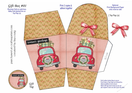 Seasons Greetings Red Truck Gift Box 1