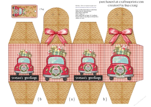Seasons Greetings Red Truck Gift Box 3