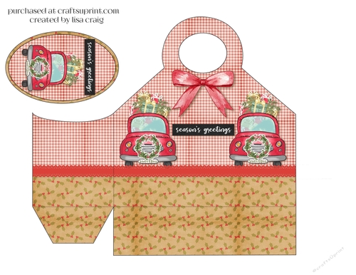 Seasons Greetings Red Tote and tag