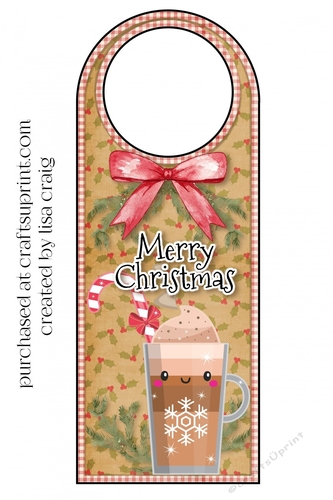 Frappuccino Christmas Door Hanger