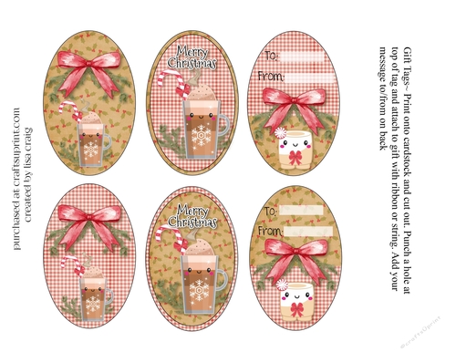 Frappuccino Christmas Gift Tags