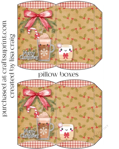 Frappuccino Christmas Pillow Boxes