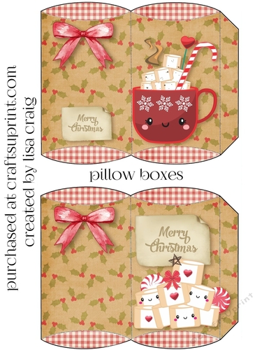 Red Hot Cocoa pillow boxes