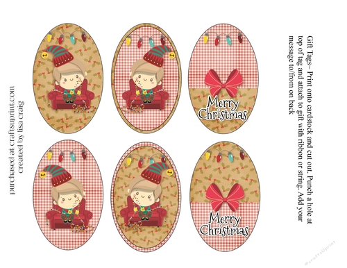 Elf Christmas Tags