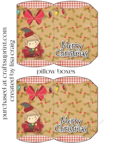 Elf Christmas pillow boxes