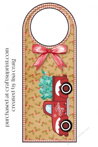 Merry Christmas truck door hanger