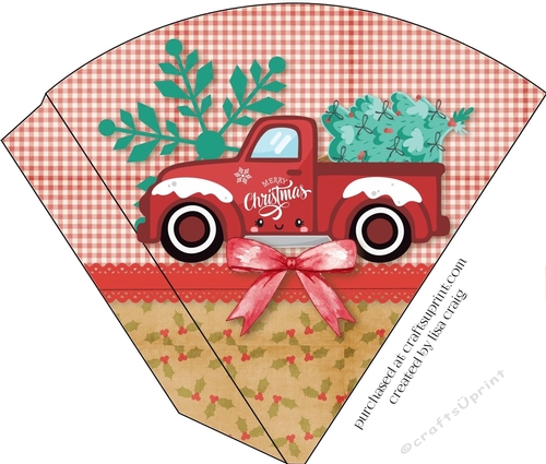 Merry Christmas truck Candy cone