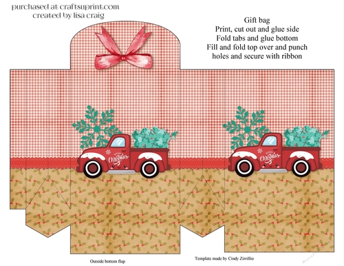 Merry Christmas truck gift bag