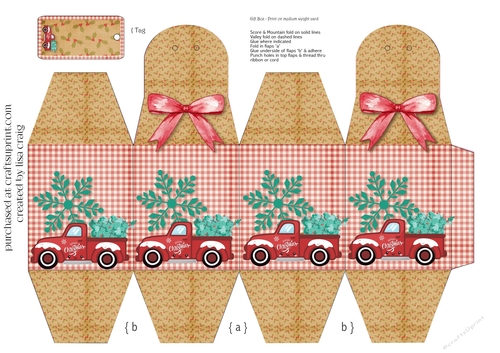 Merry Christmas truck gift box 2