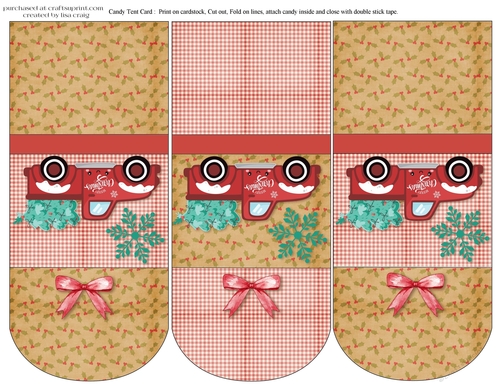 Merry Christmas truck tent cards