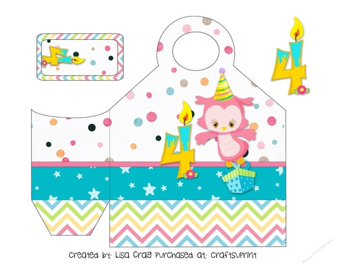 Owl Birthday Tote age 4