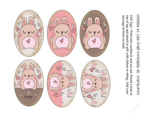 Bunny tags sheet