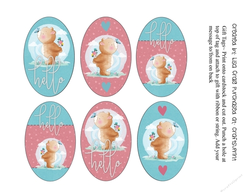 Butterfly Bear tags