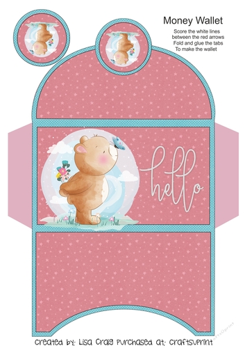 Butterfly Bear money wallet