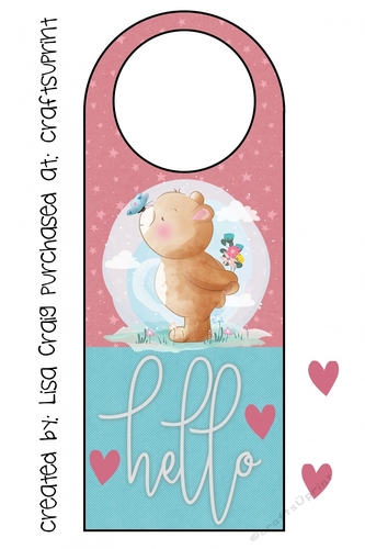 Butterfly Bear door hanger