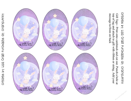 Birthday Bunny tags