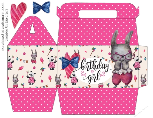 2021- Bunny birthday gable box