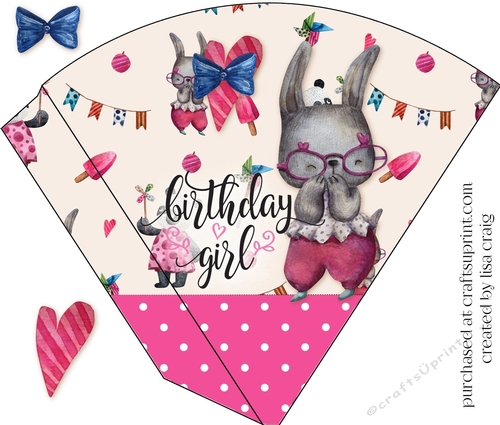 2021- Bunny birthday candy cone