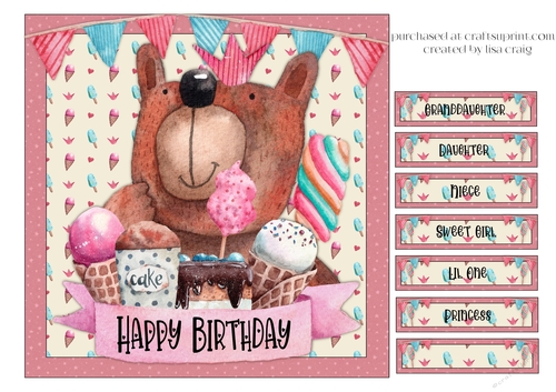 2021-Girl Birthday Bear Card