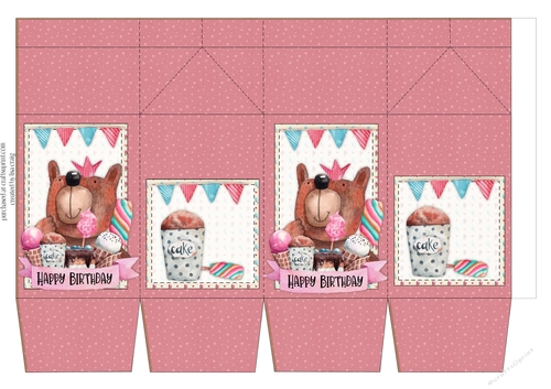 2021-Girl Birthday Bear Milk Carton