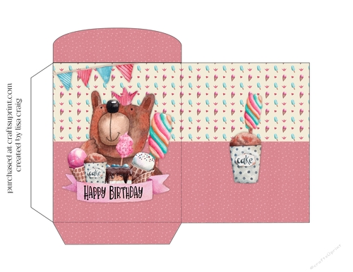 2021-Girl Birthday Bear Hot Drink Packet