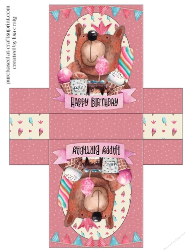 2021-Girl Birthday Bear tent Card