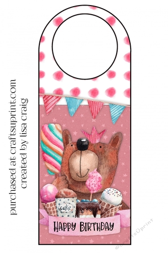 2021-Girl Birthday Bear Door Hanger