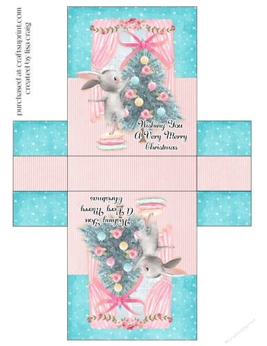 2021-Christmas Bunny Tent Card