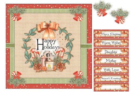 2021-Happy Holidays Wreath Card