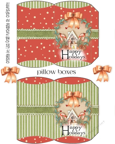 2021-Happy Holidays Wreath Pillow Boxes