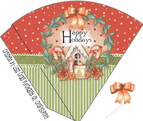 2021-Happy Holidays Wreath Candy Cone