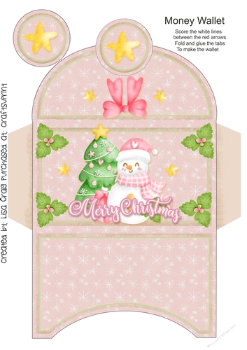 2021-pink snowman money wallet