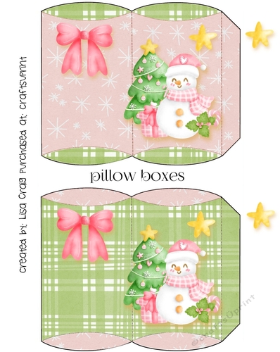 2021-pink snowman pillow boxes
