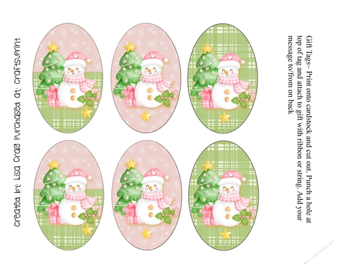 2021-pink snowman tags