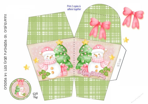 2021-pink snowman gift box