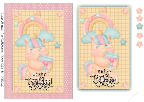 2021-Birthday Girl Unicorn Card Front