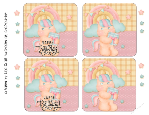 2021-Birthday Girl Unicorn Coasters