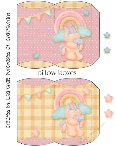 2021-Birthday Girl Unicorn Pillow Boxes