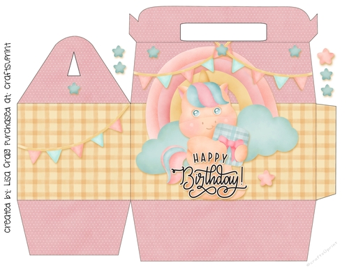 2021-Birthday Girl Unicorn Gable Box
