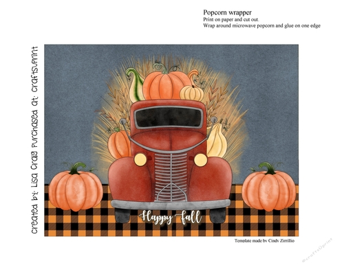 2021-happy fall truck popcorn wrapper