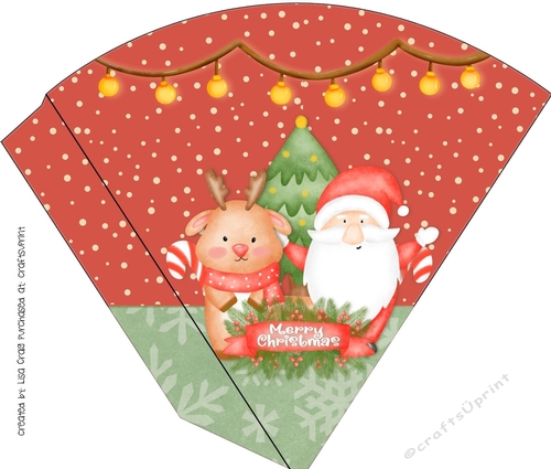 2021-Santa & Reindeer Candy Cone