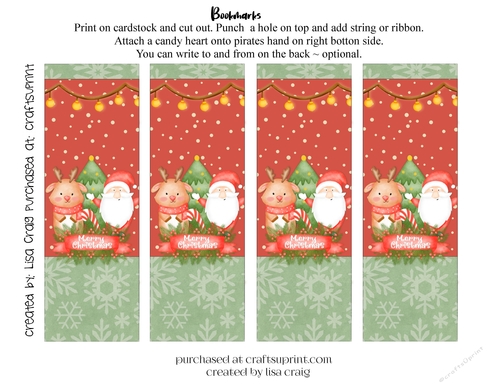 2021-Santa & Reindeer Bookmarks