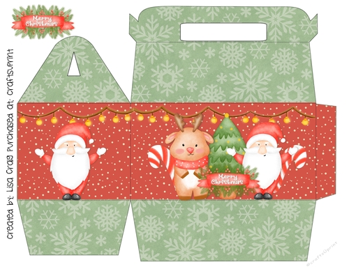 2021-Santa & Reindeer Gable Box