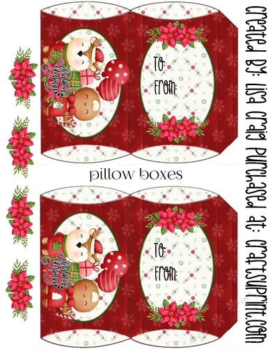 21- reindeer n ginger pillow boxes