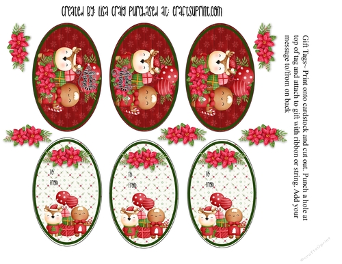 21- reindeer n ginger tags
