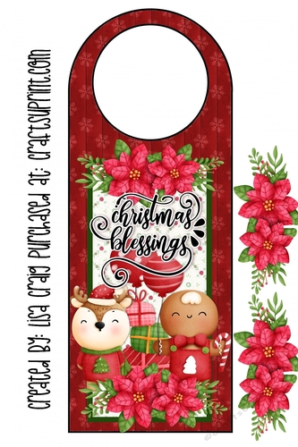 21- reindeer n ginger door hanger