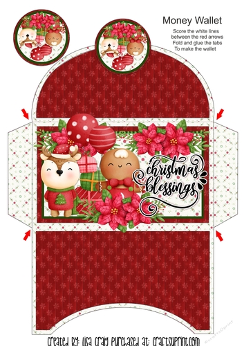 21- reindeer n ginger money wallet