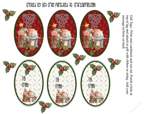 21- Winter Bear tags