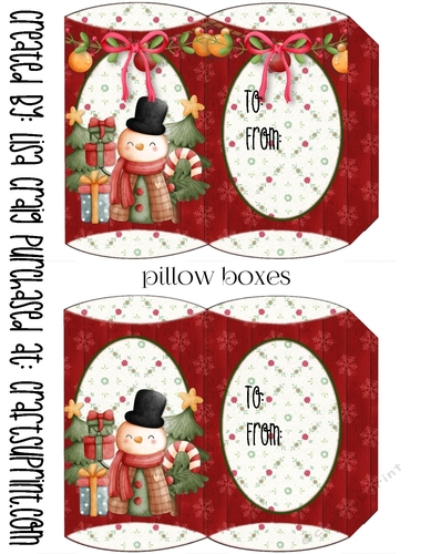 21- Festive Snowman Pillow Boxes
