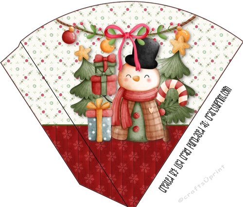 21- Festive Snowman Candy Cone